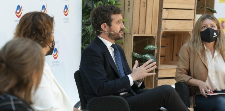Pablo Casado en un acto de la Fundación Concordia y Libertad