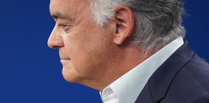 El vicesecretario de Institucional del PP y vicepresidente del PPE, Esteban González Pons, durante la rueda de prensa