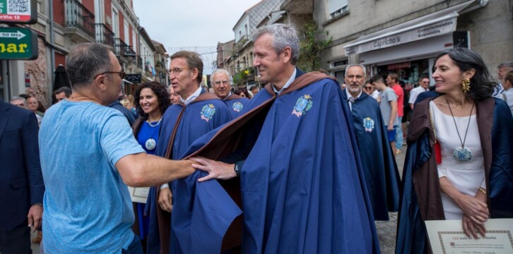 Alberto Núñez Feijóo junto al presidente de la Xunta de Galicia, Alfonso Rueda, en la Fiesta del Albariño en Cambados