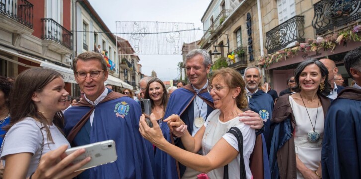 Alberto Núñez Feijóo junto al presidente de la Xunta de Galicia, Alfonso Rueda, en la Fiesta del Albariño en Cambados