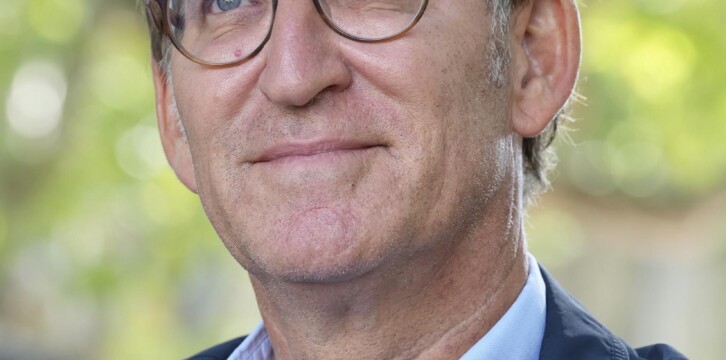 El presidente del PP, Alberto Núñez Feijóo, participa en un acto del PP en Zaragoza.