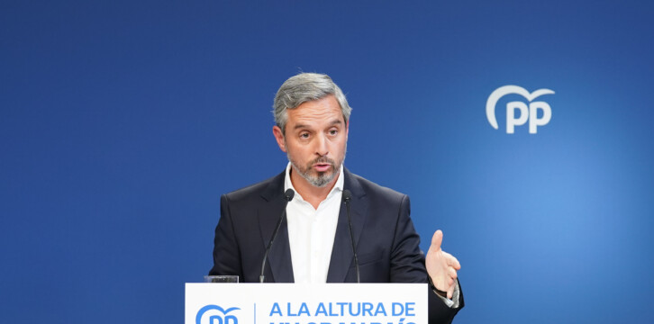 Rueda de prensa de Juan Bravo, vicesecretario de economía del PP