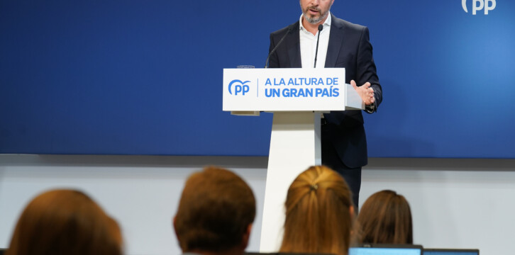 Rueda de prensa de Juan Bravo, vicesecretario de economía del PP