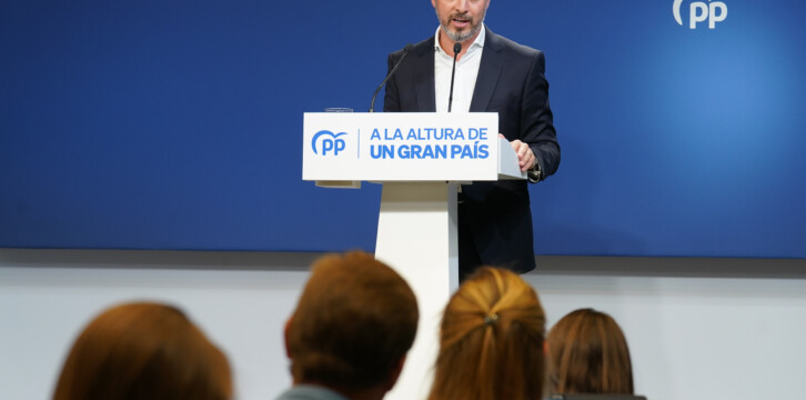 Rueda de prensa de Juan Bravo, vicesecretario de economía del PP