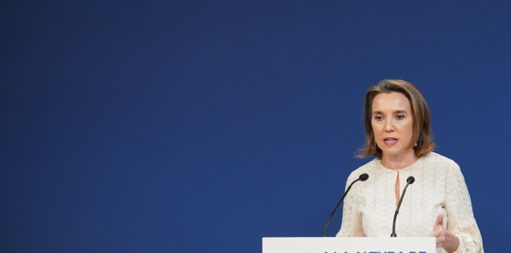 Cuca Gamarra en rueda de prensa