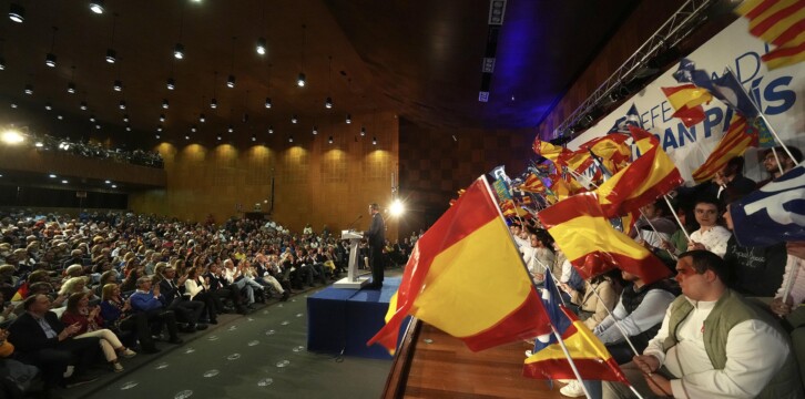 Alberto Núñez Feijóo en el acto En defensa de un gran país en Valencia