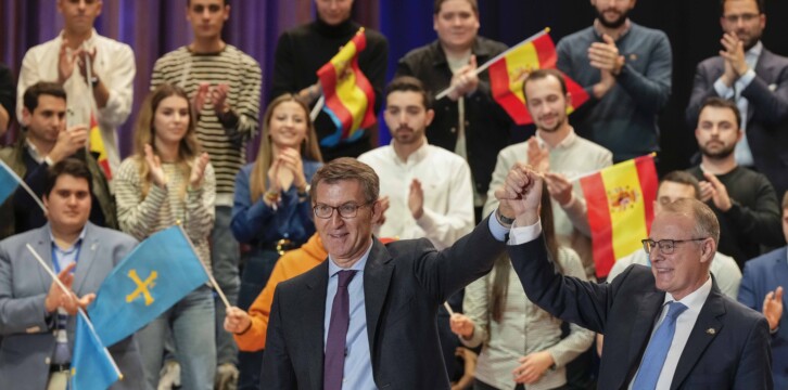 Alberto Núñez Feijóo durante el acto celebrado en Oviedo 