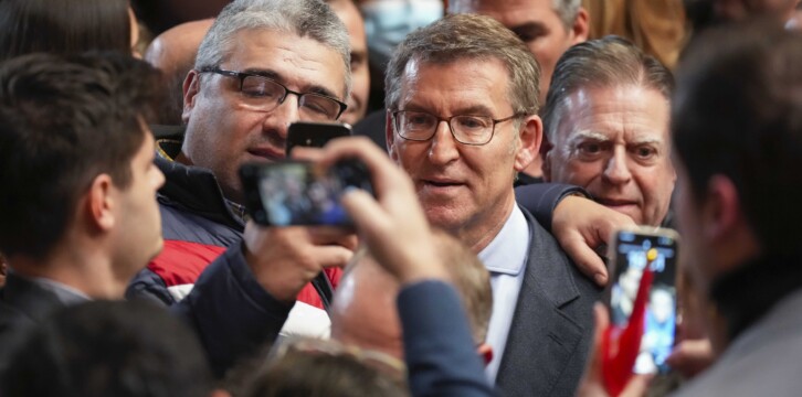 Alberto Núñez Feijóo a su llegada al acto