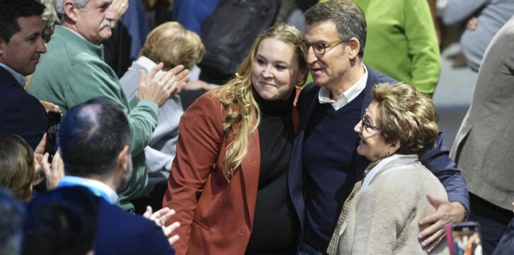 Alberto Núñez Feijóo a su llegada al acto de presentación de candidatos autonómicos para el 28M