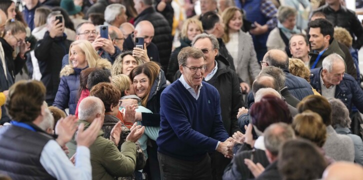 Alberto Núñez Feijóo en un acto en Vega de Pas