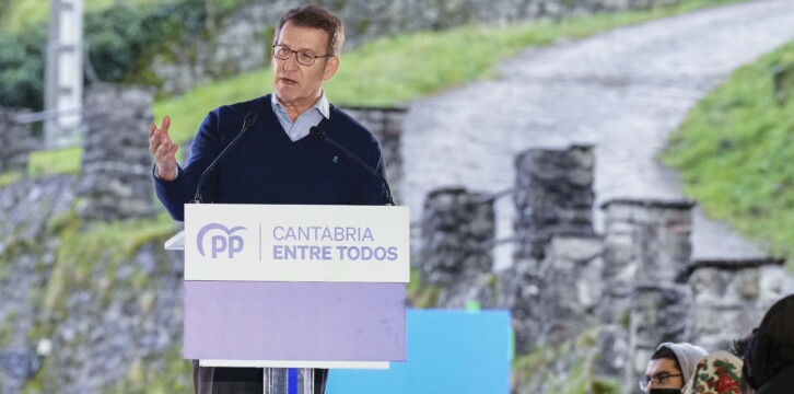 Alberto Núñez Feijóo en un acto en Vega de Pas