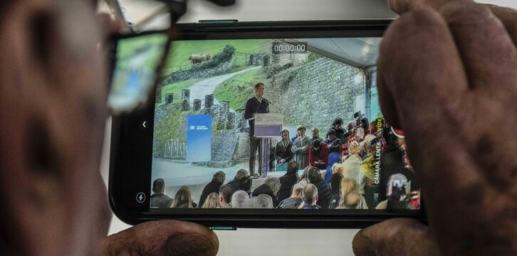 Alberto Núñez Feijóo en un acto en Vega de Pas