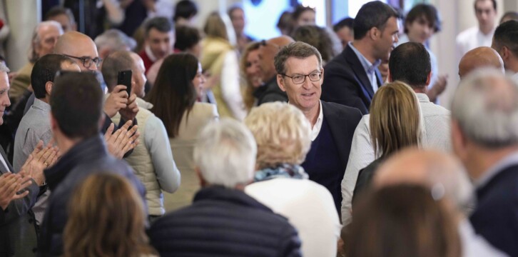 Alberto Núñez Feijóo en un acto en Cintruénigo