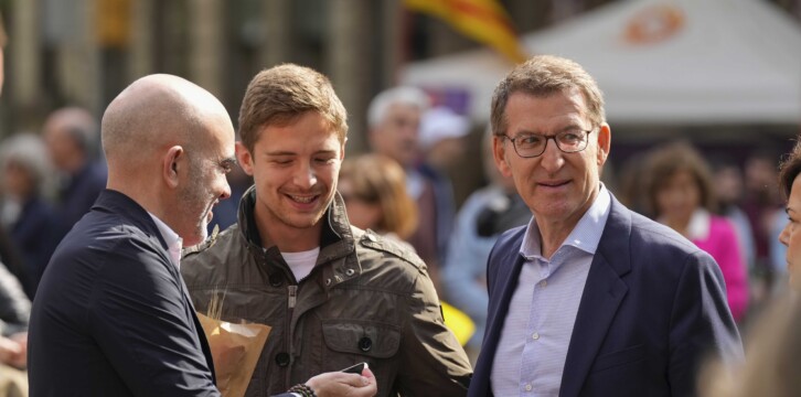 Alberto Núñez Feijóo en la fiesta de Sant Jordi, Barcelona