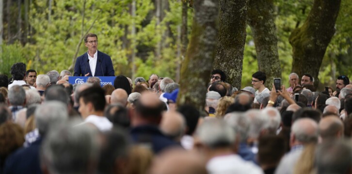 Alberto Núñez Feijóo en la tradicional romería del PP en O Pino