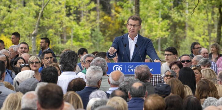 Alberto Núñez Feijóo en la tradicional romería del PP en O Pino