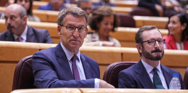 Alberto Núñez Feijóo en la sesión de control en el Senado