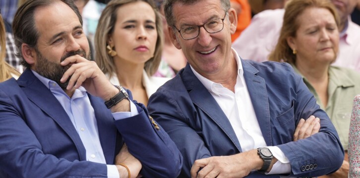 Alberto Núñez Feijóo y Paco Núñez en un acto en Toledo