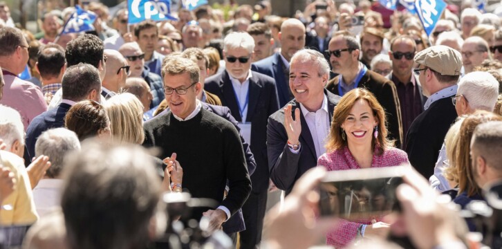 Alberto Núñez Feijóo en un acto en Zaragoza
