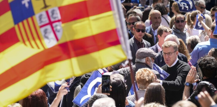 Alberto Núñez Feijóo en un acto en Zaragoza