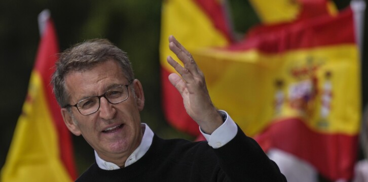 Alberto Núñez Feijóo en un acto en Zaragoza