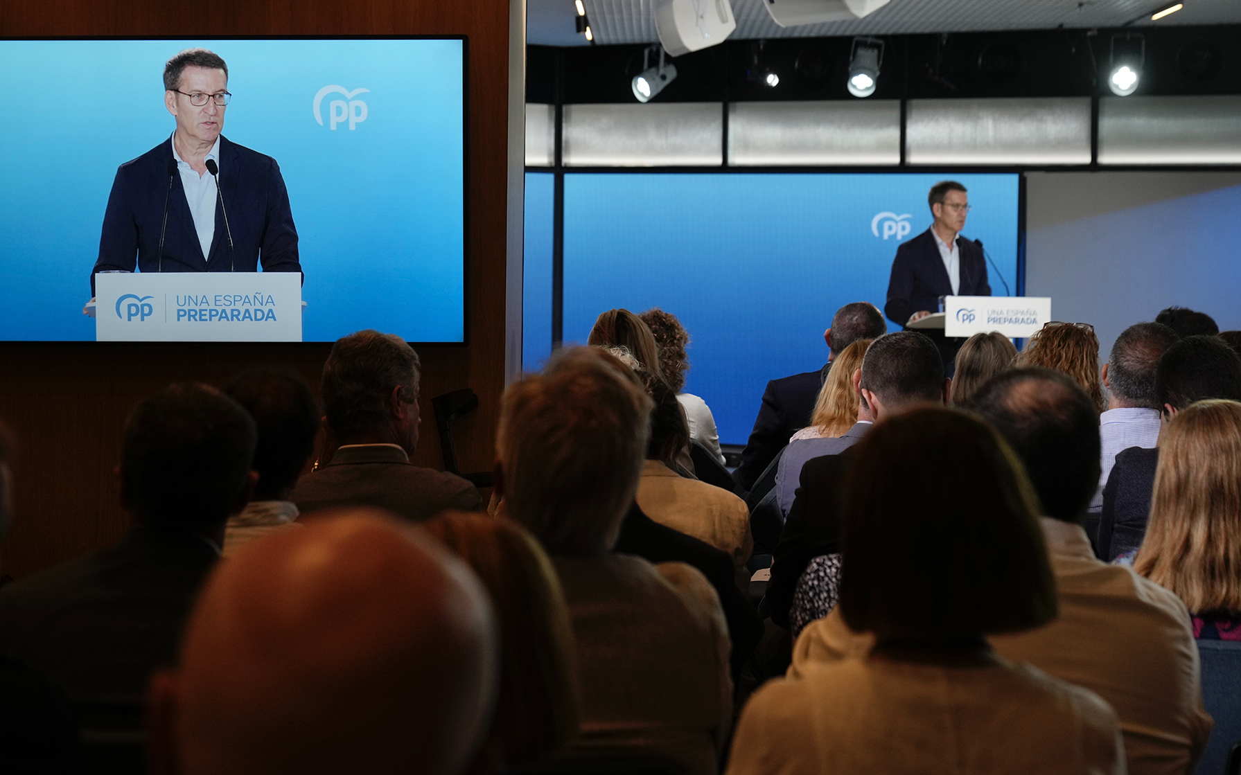 Alberto Núñez Feijóo en un acto sectorial sobre economía en Barcelona