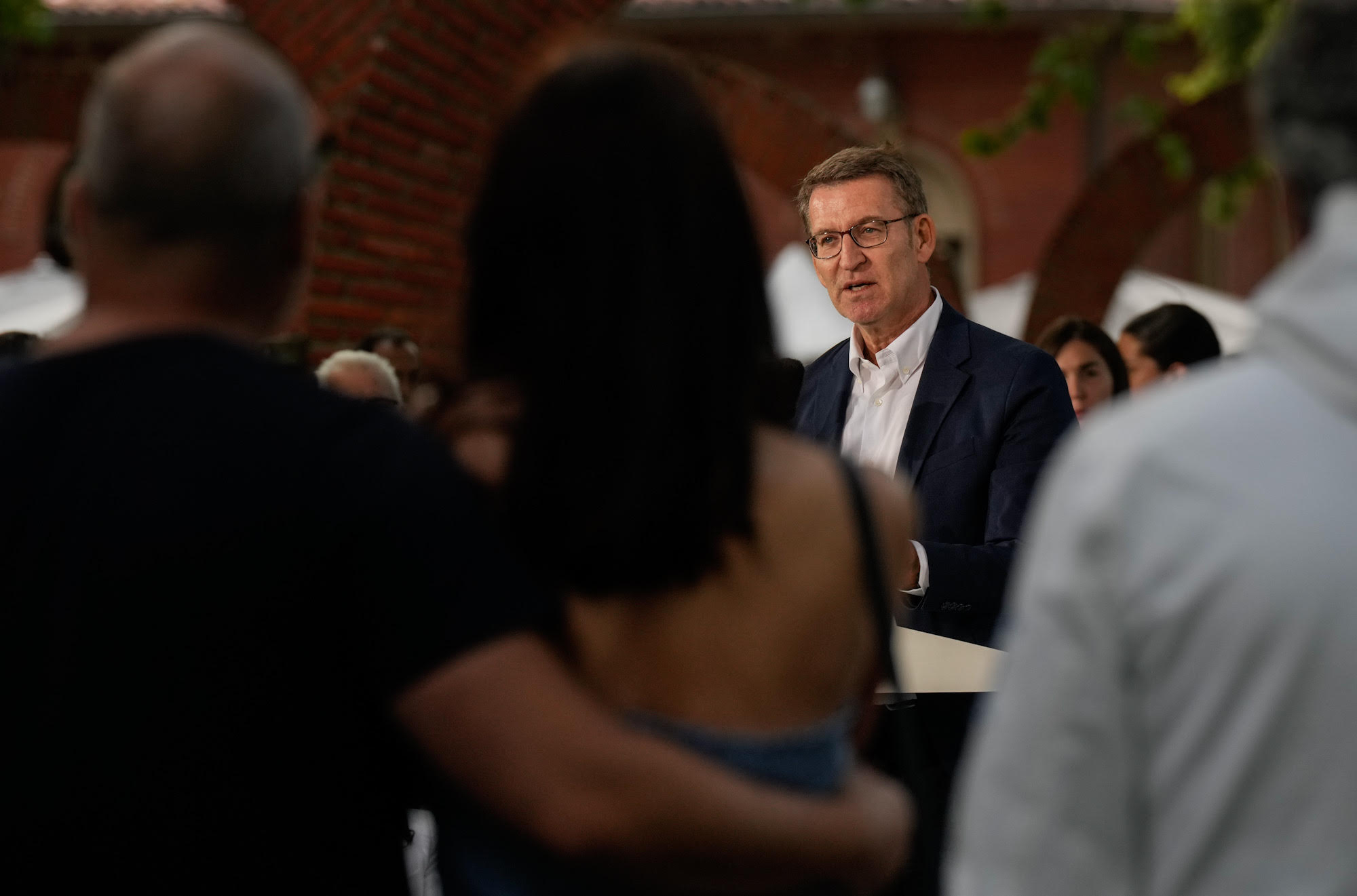 Feijóo en un mitin en Pamplona.