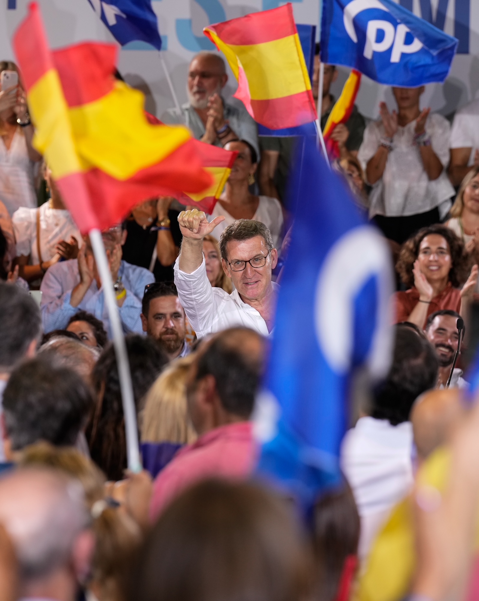 Alberto Núñez Feijóo participa en un mitin en Cádiz