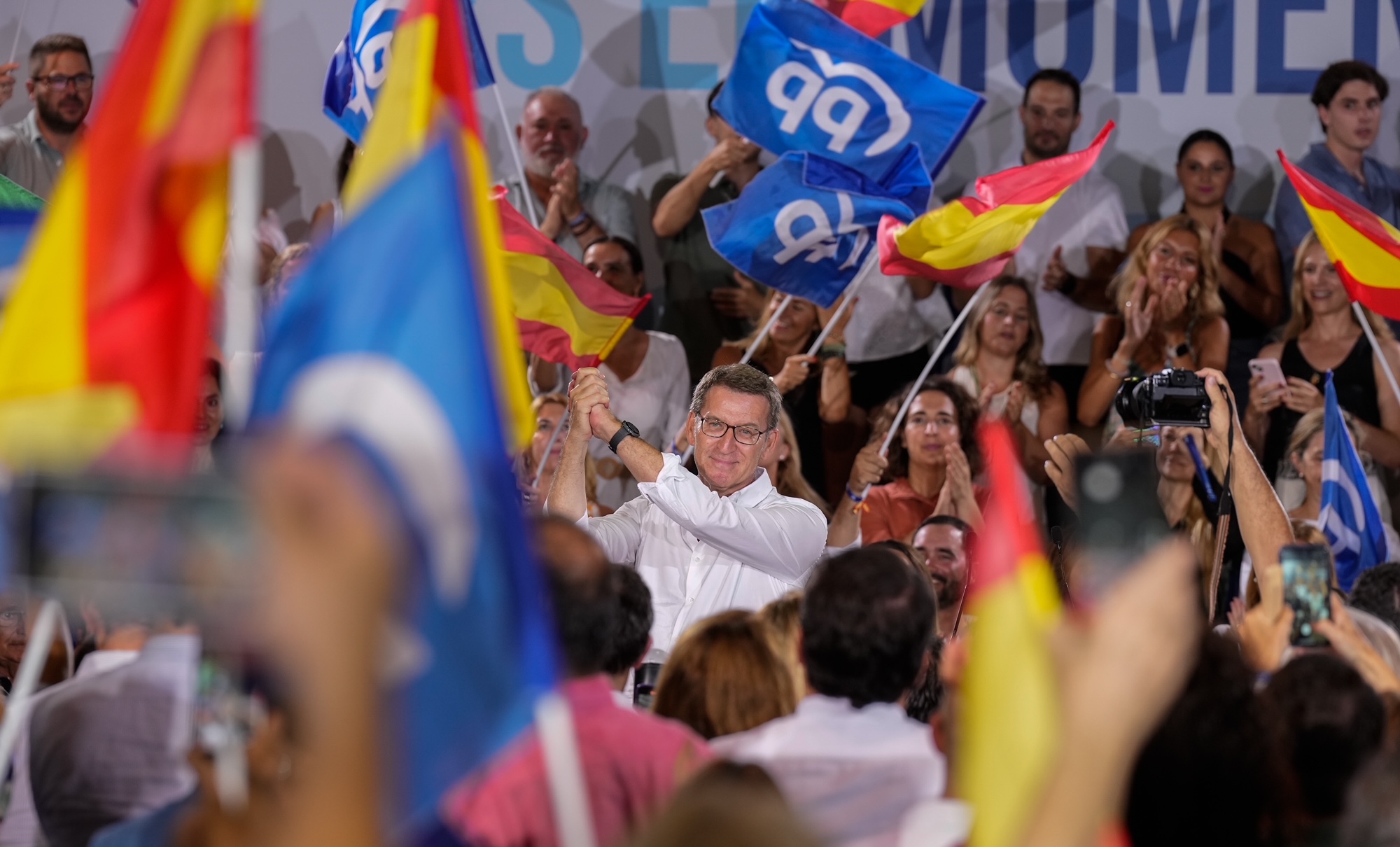 Alberto Núñez Feijóo participa en un mitin en Cádiz
