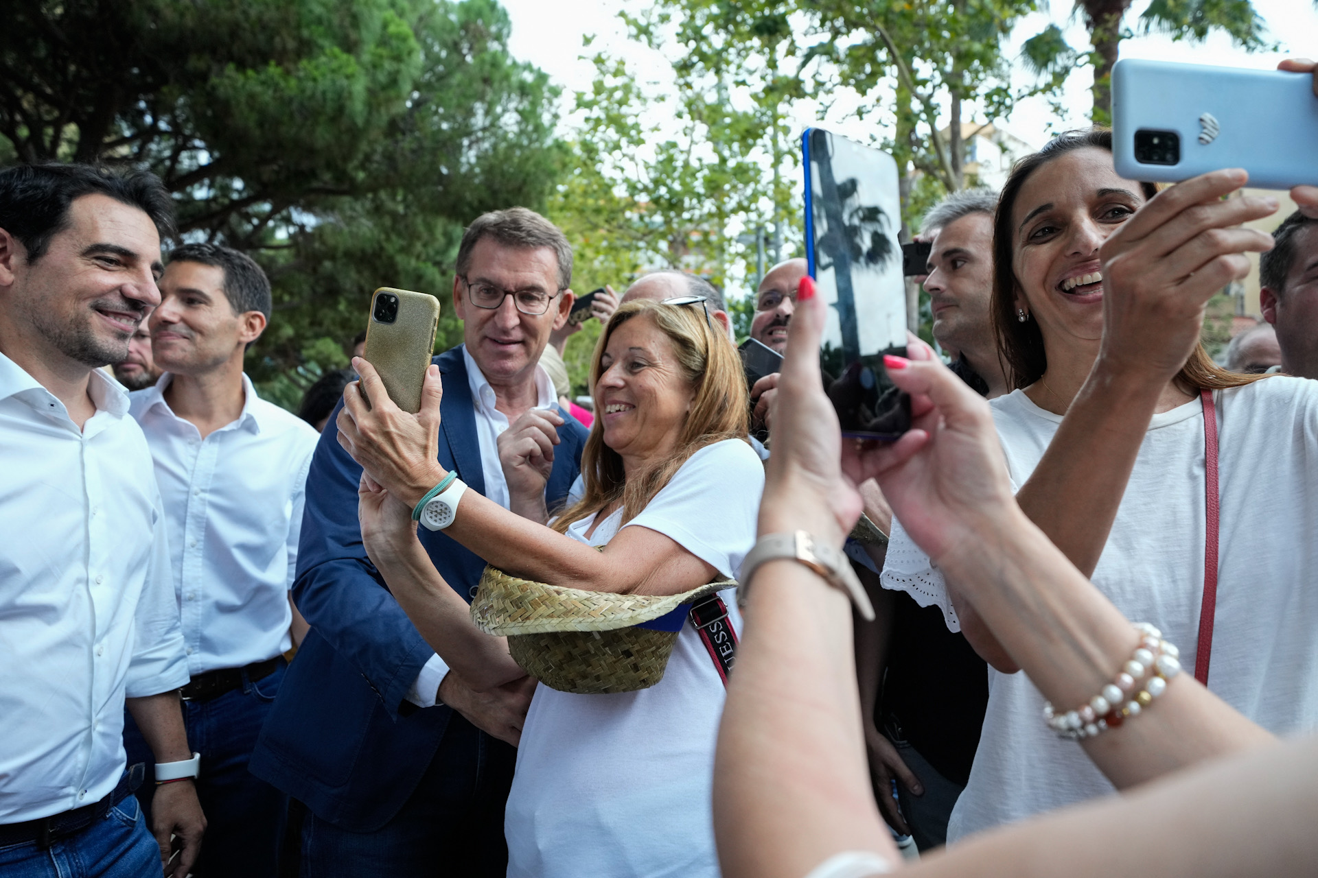 El presidente del PP, Alberto Núñez Feijóo, durante el acto celebrado en Castelldefels