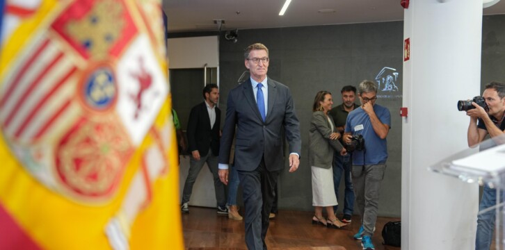 Rueda de prensa de Alberto Núñez Feijóo en el Congreso de los Diputados