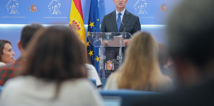 Rueda de prensa de Alberto Núñez Feijóo en el Congreso de los Diputados