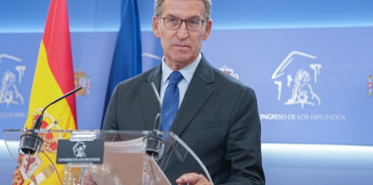 Rueda de prensa de Alberto Núñez Feijóo en el Congreso de los Diputados