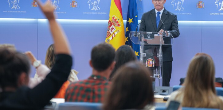 Rueda de prensa de Alberto Núñez Feijóo en el Congreso de los Diputados