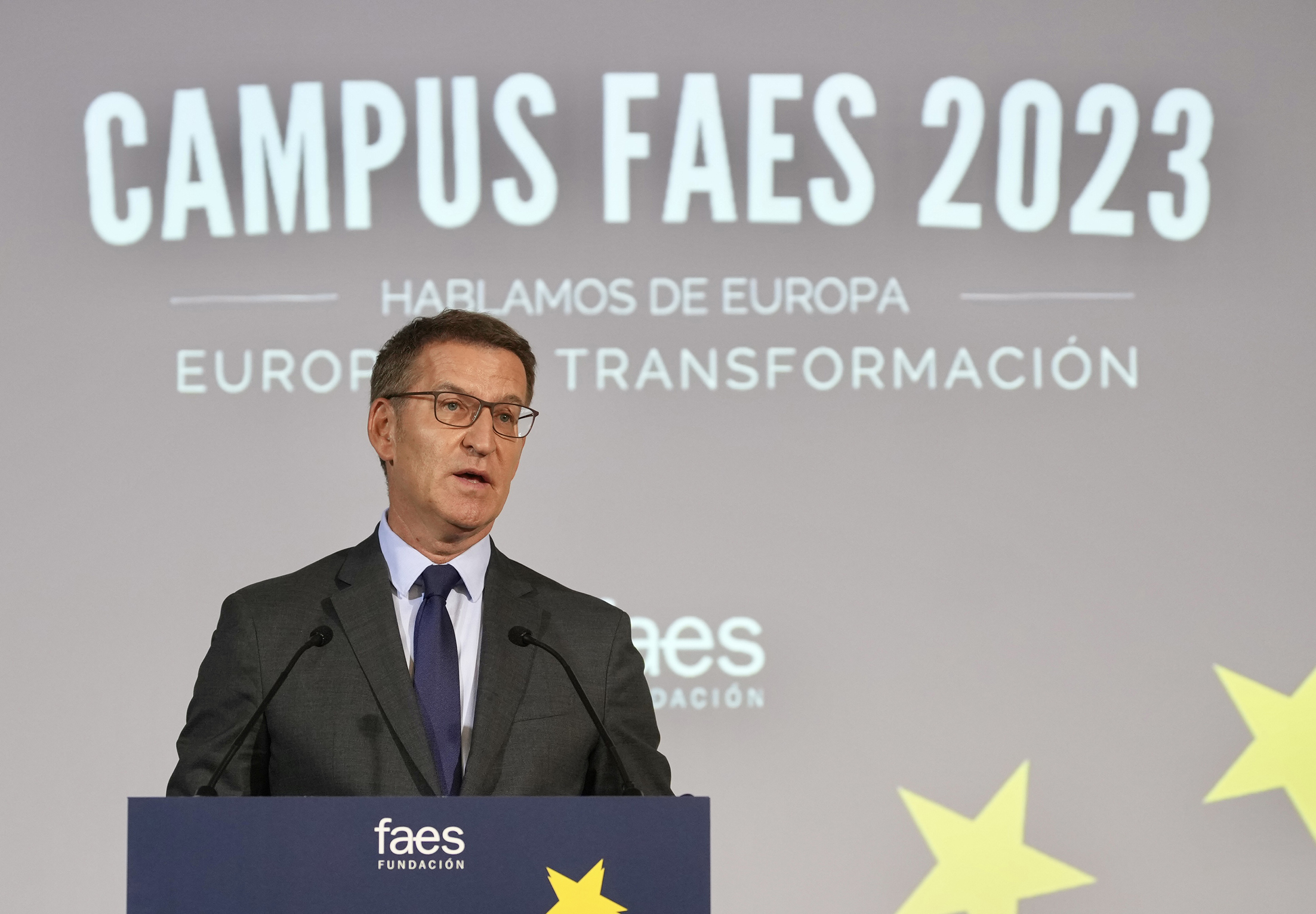 Alberto Núñez Feijóo en la clausura del campus Faes