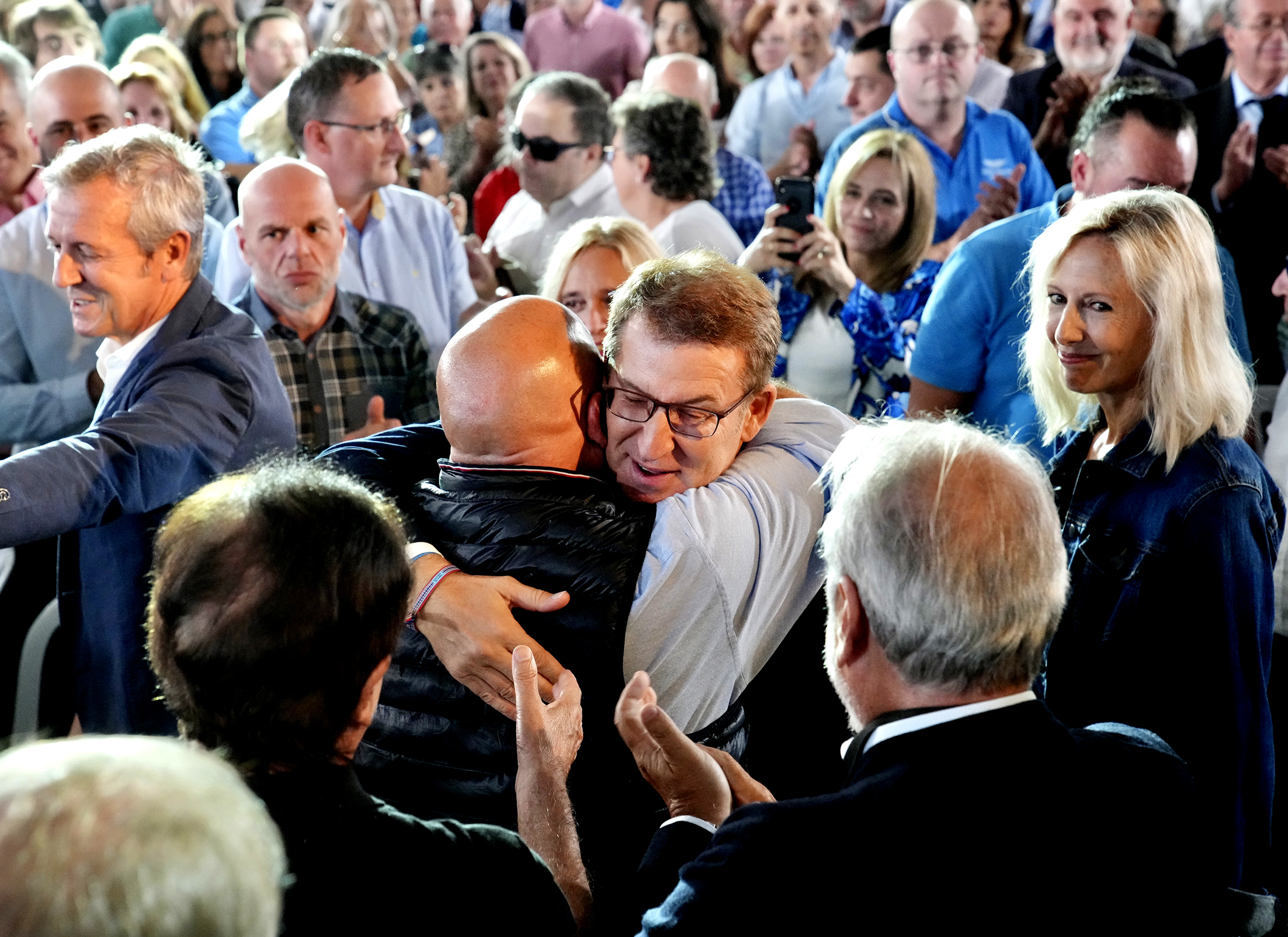 Alberto Núñez Feijóo en un acto en Santiago