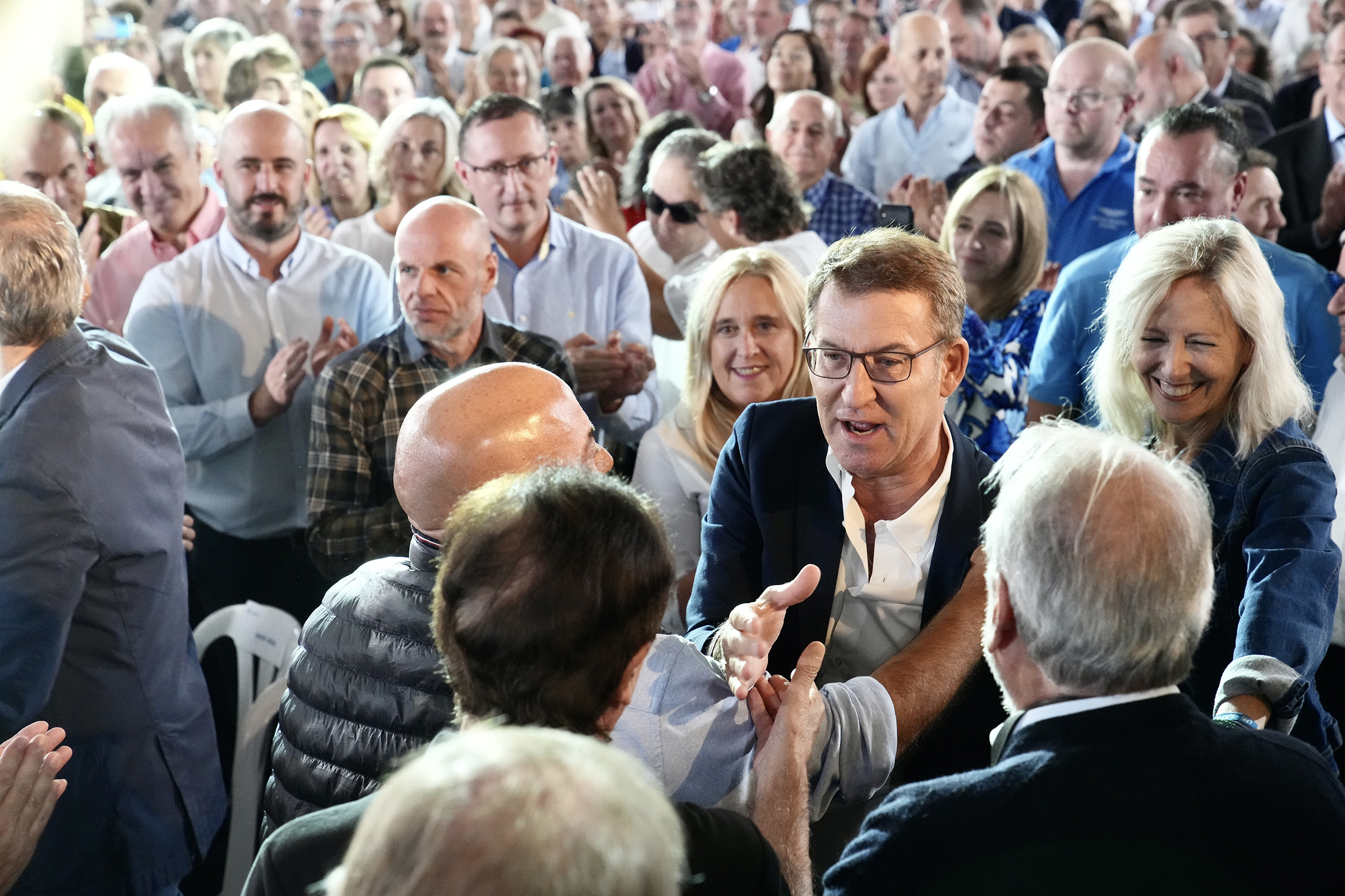 Alberto Núñez Feijóo en un acto en Santiago