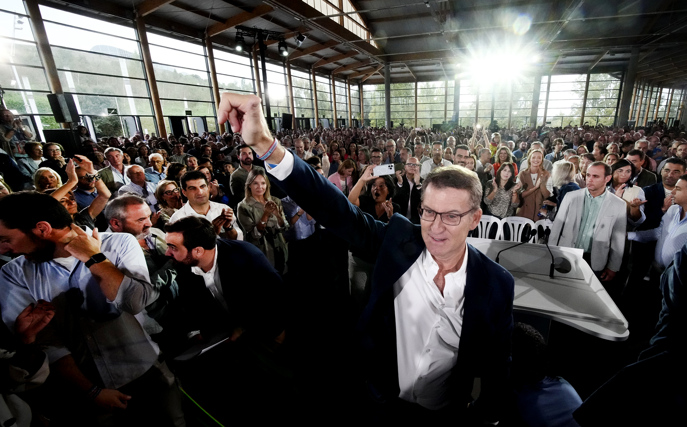 Alberto Núñez Feijóo en un acto en Santiago