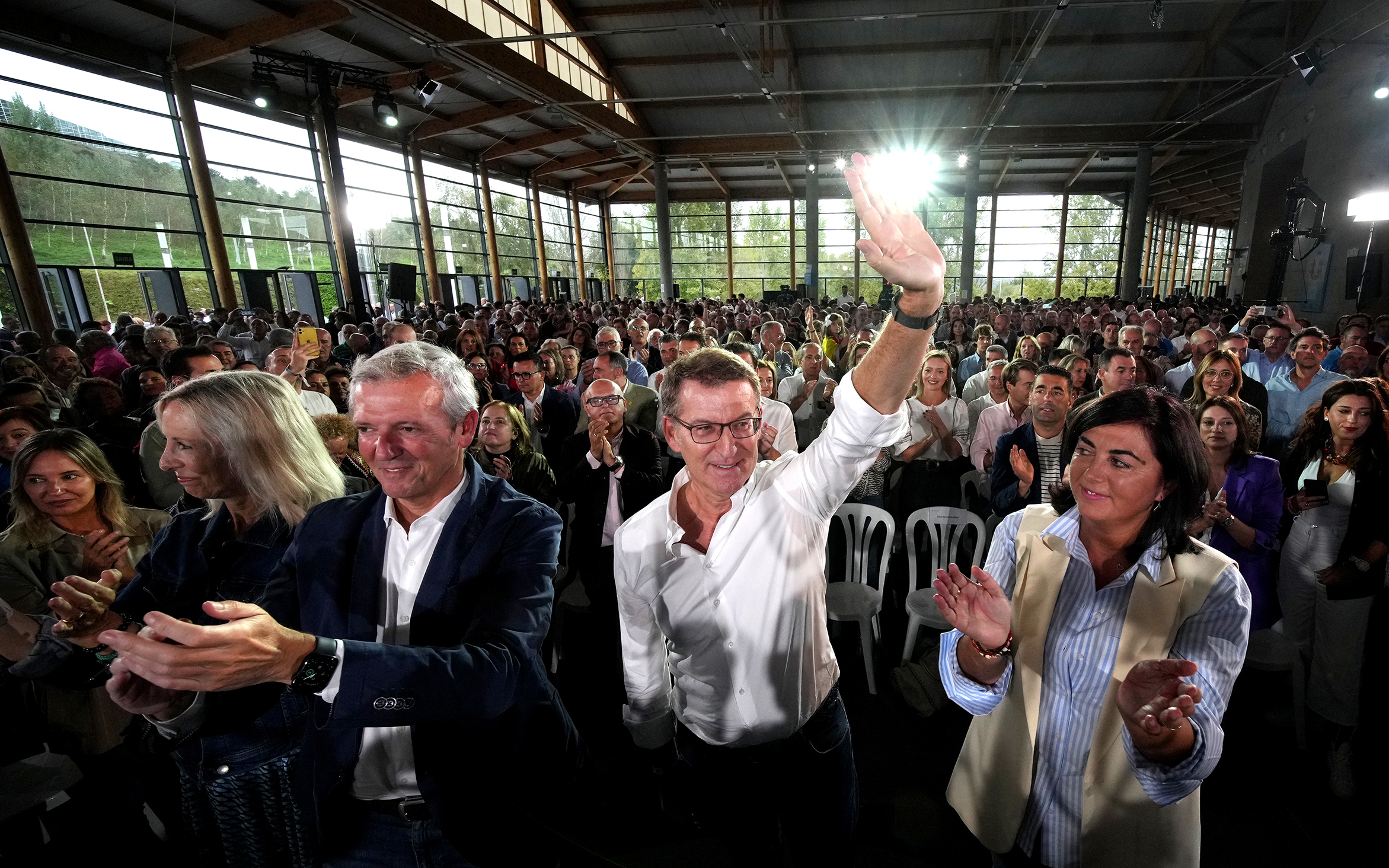 Alberto Núñez Feijóo en un acto en Santiago