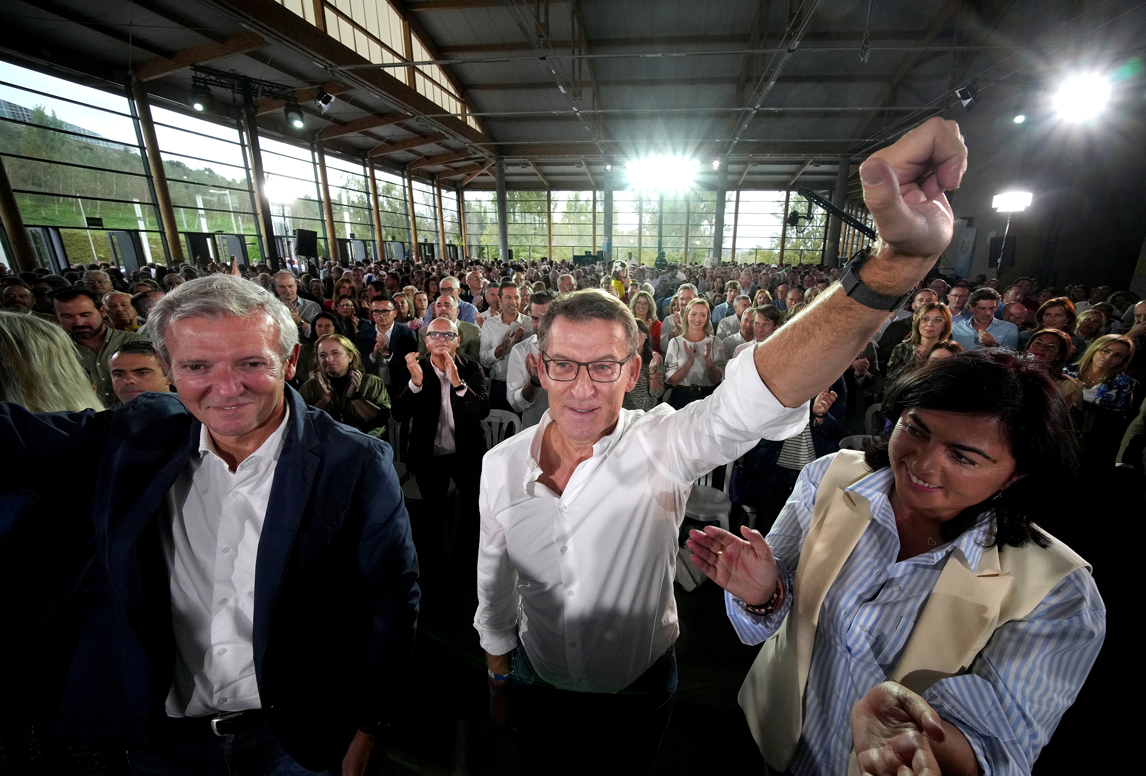 Alberto Núñez Feijóo en un acto en Santiago