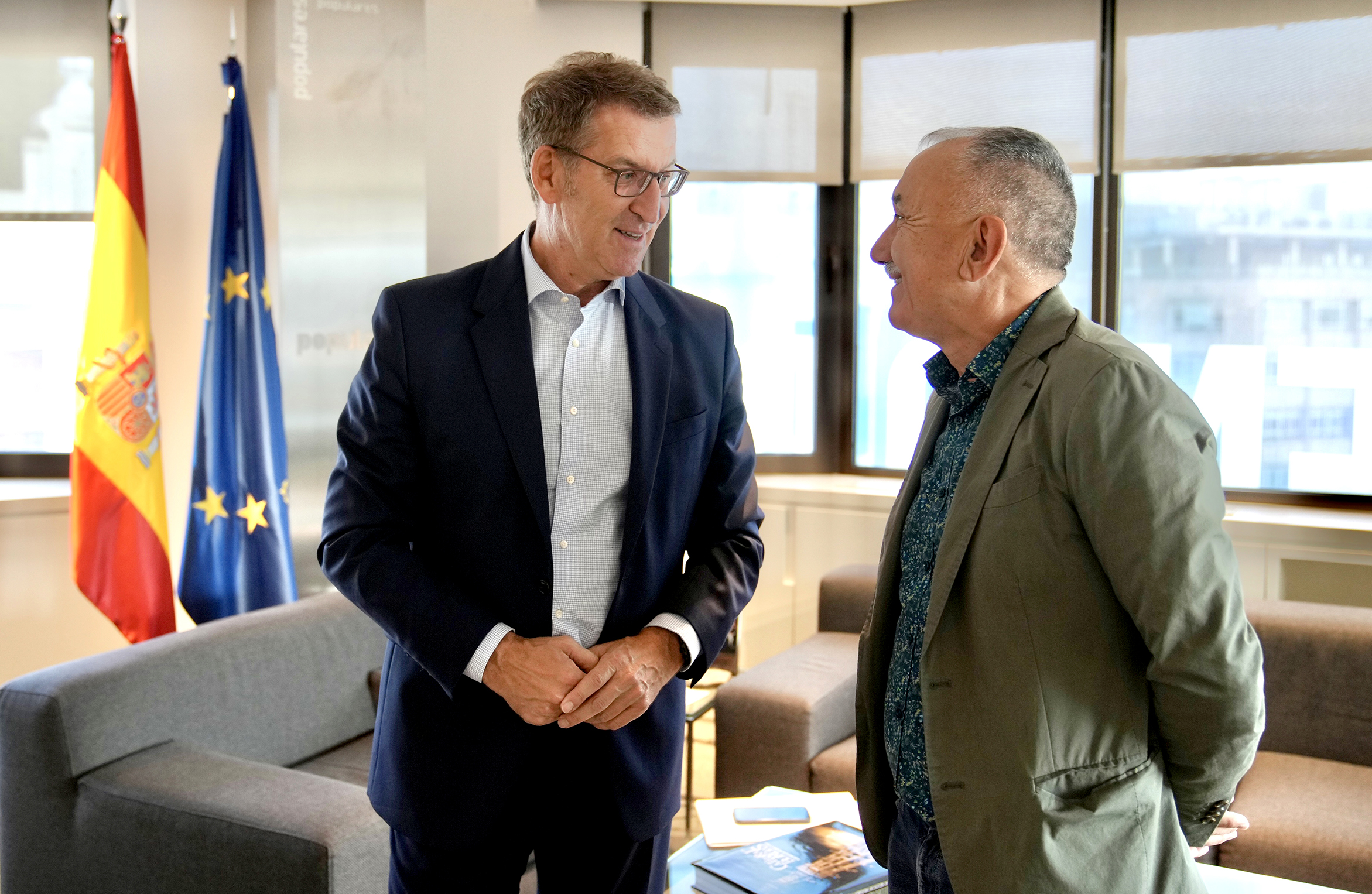 Reunión de Alberto Núñez Feijóo con Pepe Álvarez, secretario general de UGT