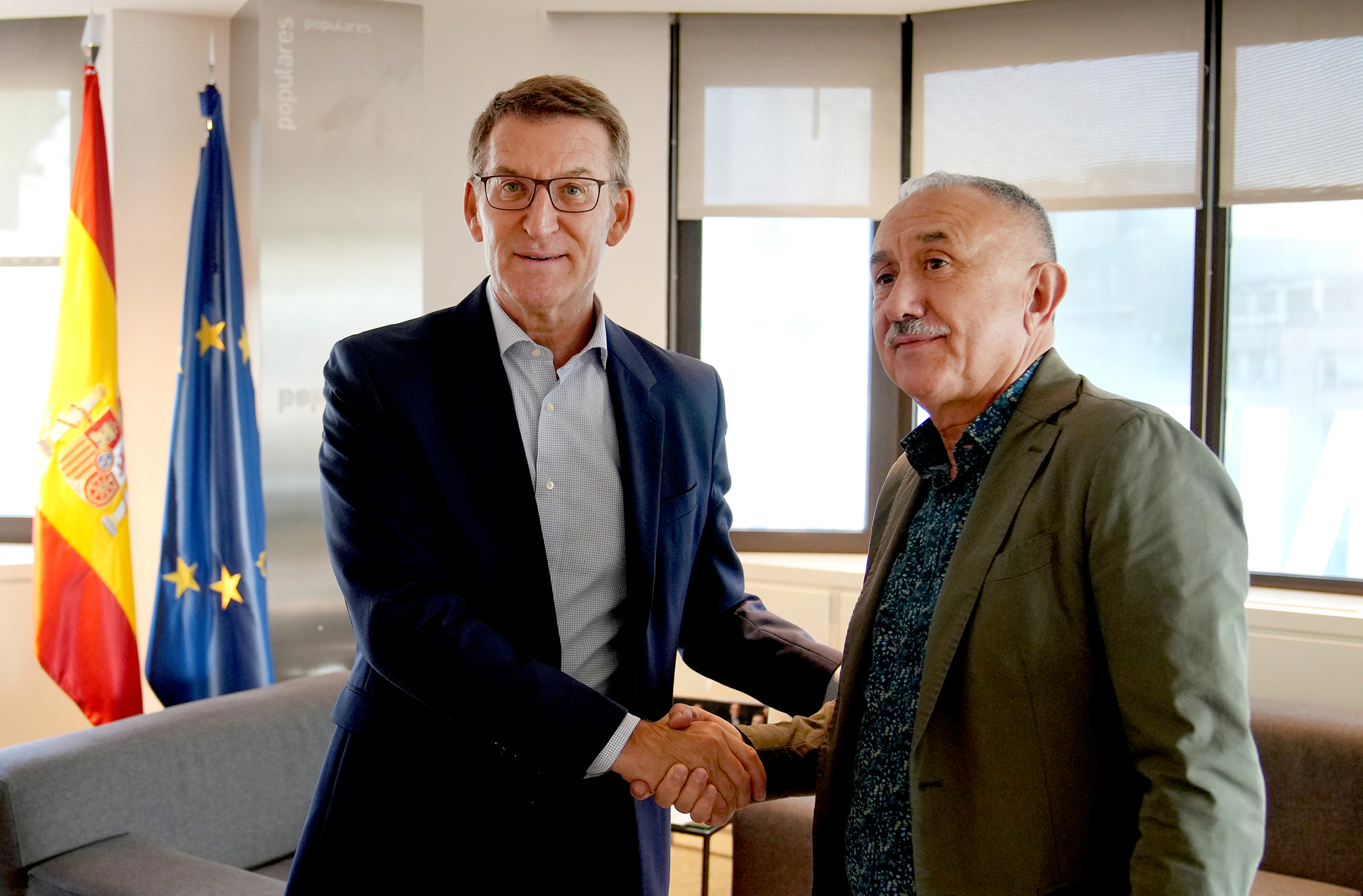 Reunión de Alberto Núñez Feijóo con Pepe Álvarez, secretario general de UGT