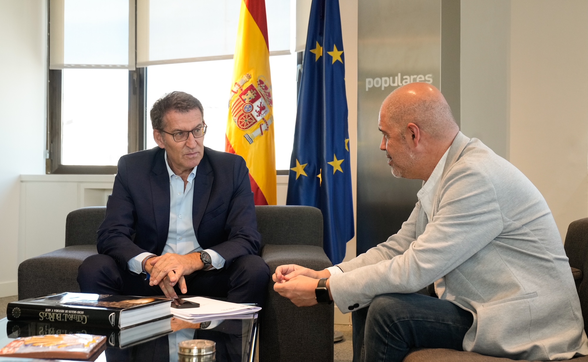 Reunión de Alberto Núñez Feijóo con Unai Sordo, secretario general de CCOO
