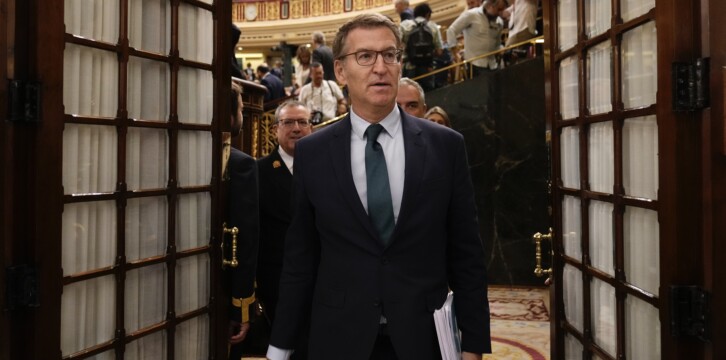 Alberto Núñez Feijóo en la segunda jornada del Debate de Investidura