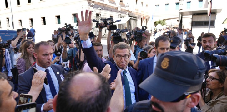 Alberto Núñez Feijóo en la segunda jornada del Debate de Investidura