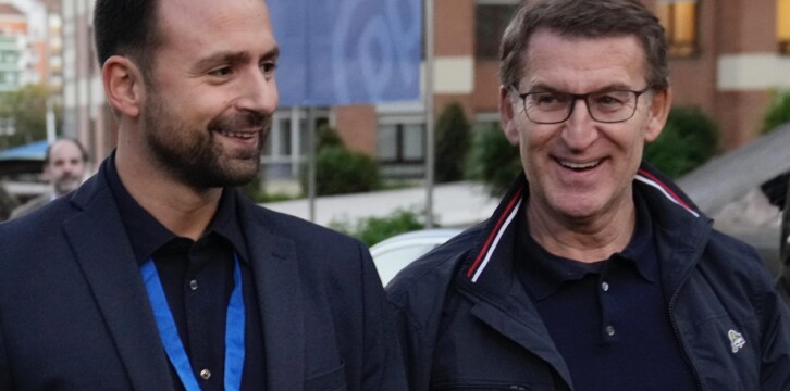 Alberto Núñez Feijóo y Álvaro Queipo en el XVIII Congreso del PP de Asturias
