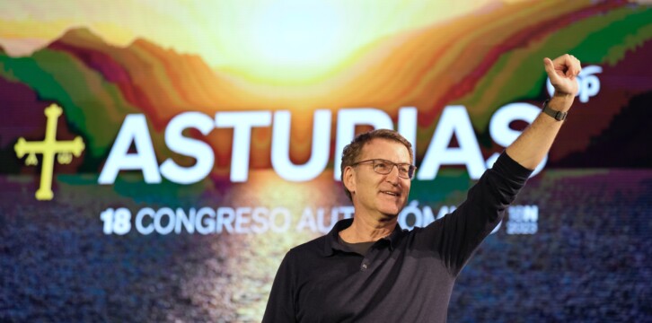 Alberto Núñez Feijóo en el XVIII Congreso del PP de Asturias