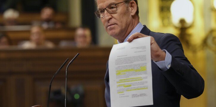 Alberto Núñez Feijóo interviene en la sesión de investidura