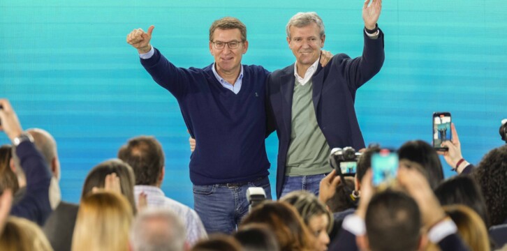 Alberto Núñez Feijóo y Alfonso Rueda en la 26 Interparlamentaria Popular