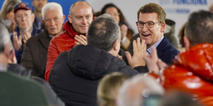 Feijóo en un acto en Outeiro de Rei